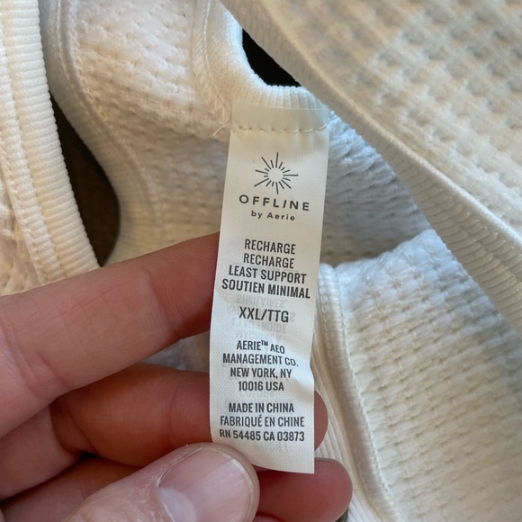 Aerie Offline Main Squeeze Seamless Waffle Bra Women’s XXL White Nylon Racerback - Picture 8 of 9